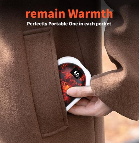 Rechargeable Hand Warmer 5000mAh With Carbon Black Pattern, USB Battery Powered Hand Warmer