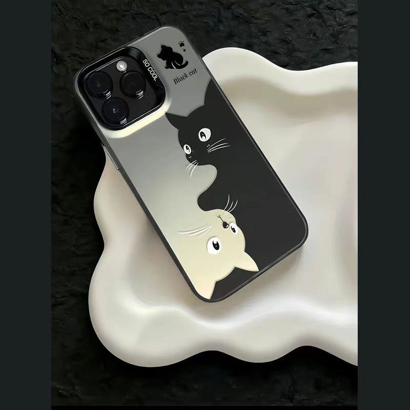 Cute Art Black Cat Hard Shell Phone Case