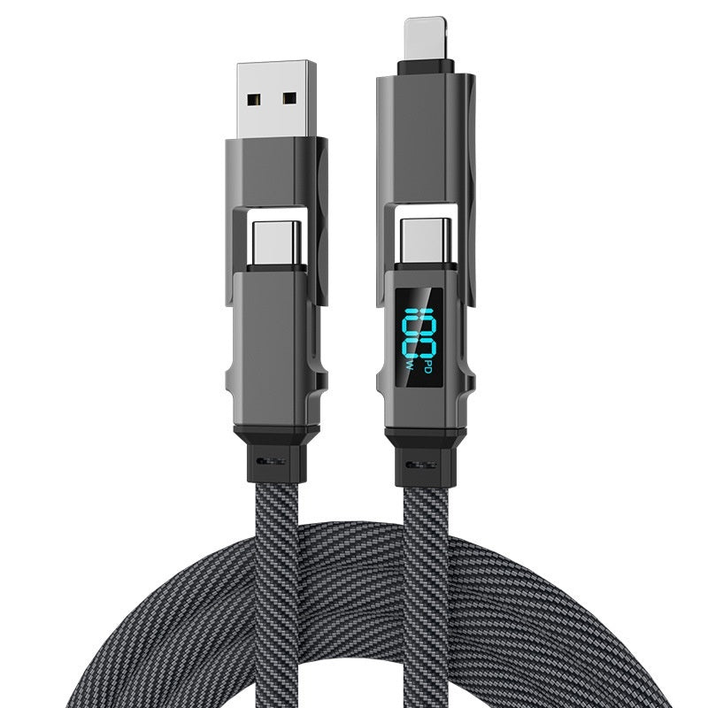 Digital Display Four-in-one Charging Cable Two-to-two Data Cable