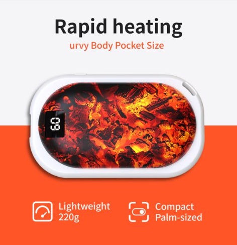 Rechargeable Hand Warmer 5000mAh With Carbon Black Pattern, USB Battery Powered Hand Warmer