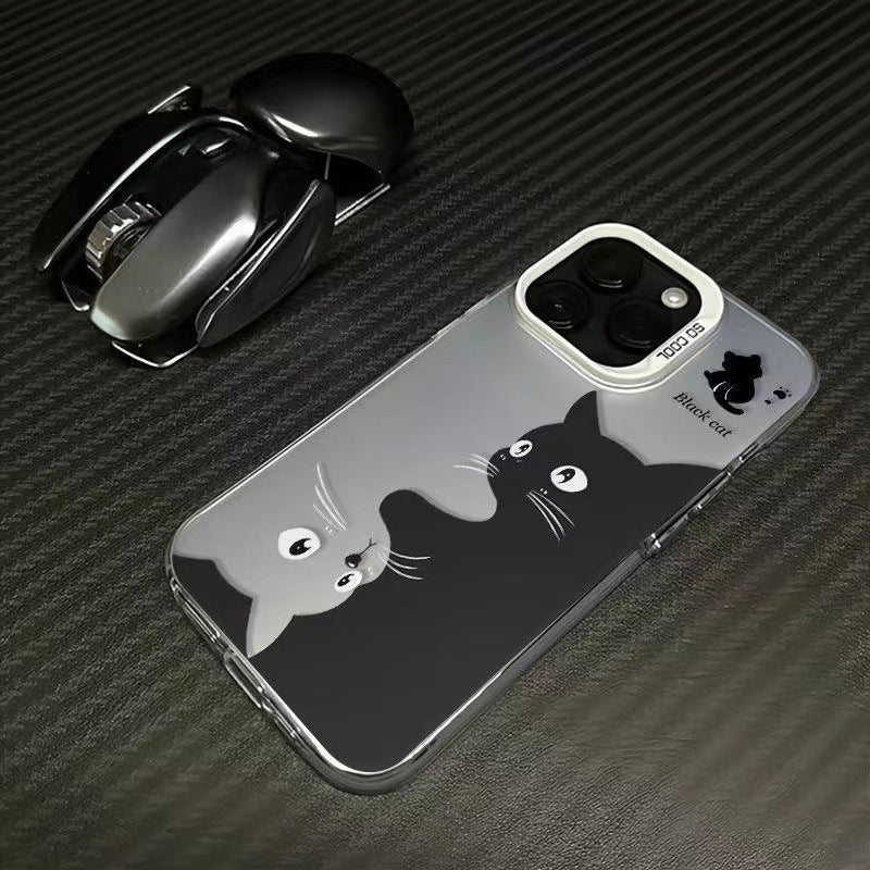 Cute Art Black Cat Hard Shell Phone Case