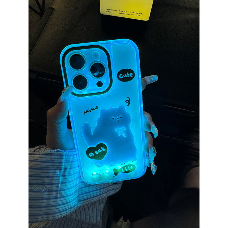 Luminous Splash Ink Cat Suitable For Mobile Phone Shell