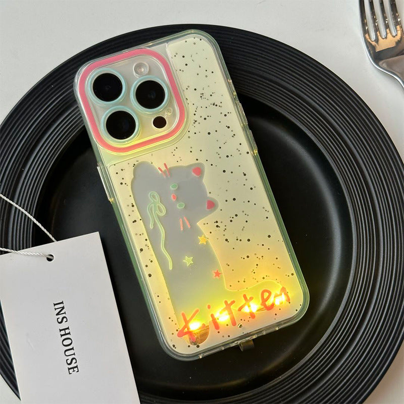 Luminous Splash Ink Cat Suitable For Mobile Phone Shell