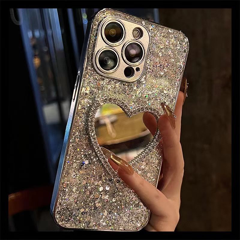 Electroplated Glitter Epoxy Makeup Mirror Protective Shell