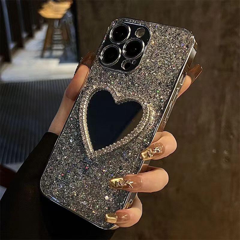 Electroplated Glitter Epoxy Makeup Mirror Protective Shell