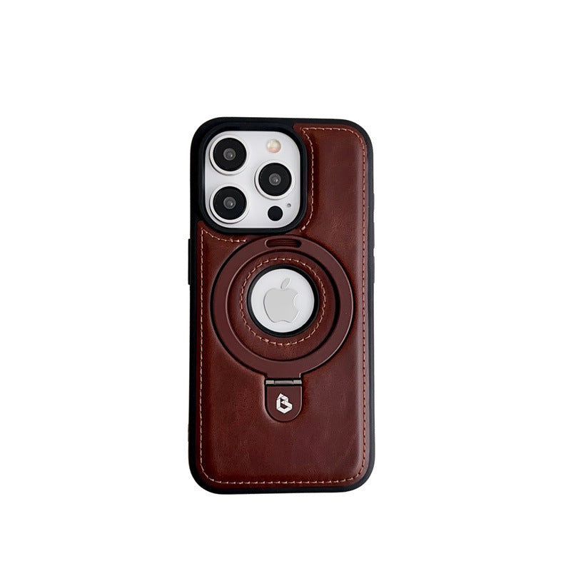 Magnetic Drop-resistant Leather Bracket Phone Case