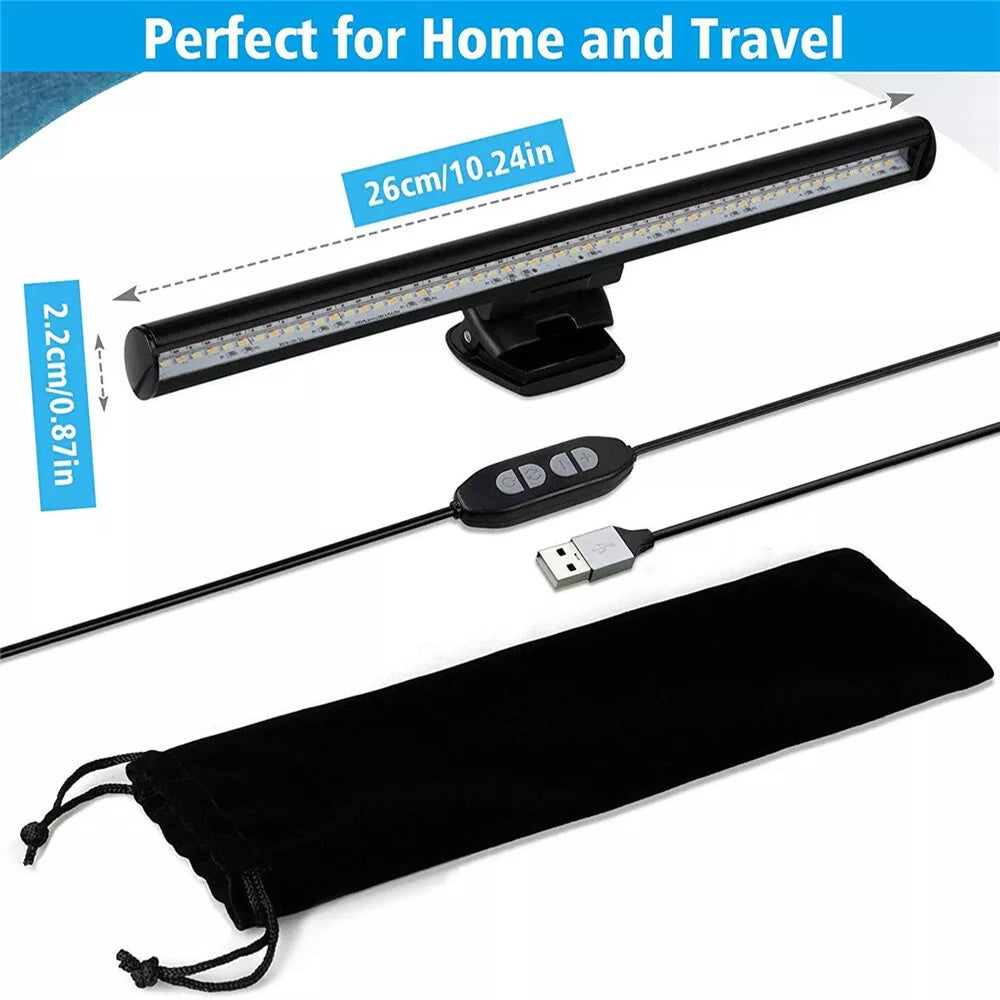 Computer LED Light Bar With USB Connectivity, Eye-Caring Technology, And Adjustable Brightness For Monitors