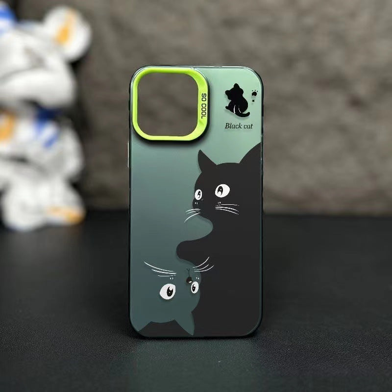 Cute Art Black Cat Hard Shell Phone Case