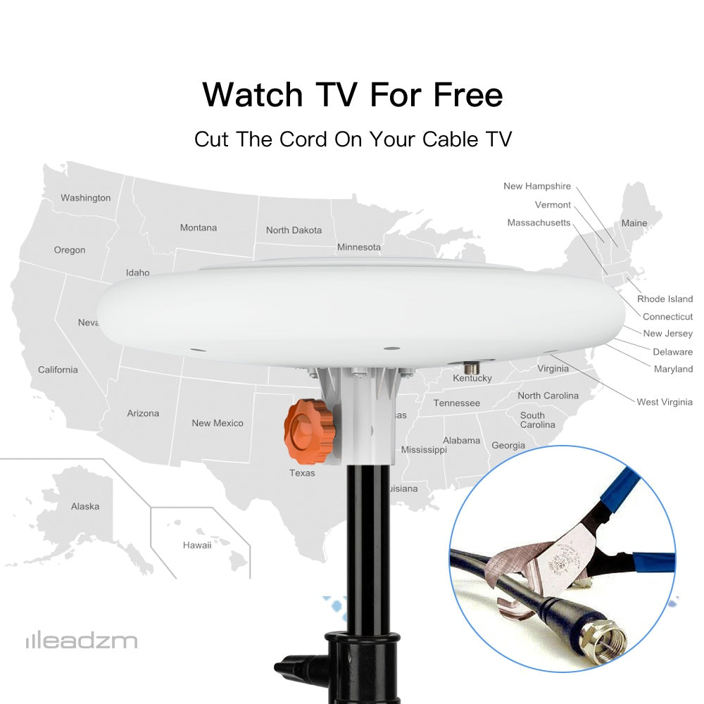 TA-A1 360 Degree Steering TV Antenna UV Dual Band 47-860 MHz 15-18dB HD Outdoor, Forbidden Platform - Walmart, Amazon